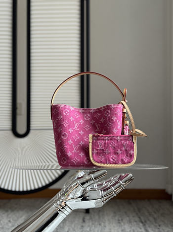 Fortok Louis Vuitton All In BB Denim Fuschia Pink 16 x 18 x 12cm