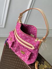 Fortok Louis Vuitton Pink Monogram Denim Baggy NM Fuchsia Pink 30 x 22 x 13cm - 4