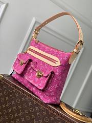 Fortok Louis Vuitton Pink Monogram Denim Baggy NM Fuchsia Pink 30 x 22 x 13cm - 2