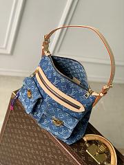 Fortok Louis Vuitton Pink Monogram Denim Baggy NM Blue 30 x 22 x 13cm  - 4
