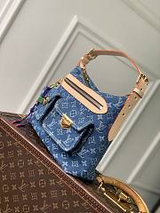 Fortok Louis Vuitton Pink Monogram Denim Baggy NM Blue 30 x 22 x 13cm  - 3