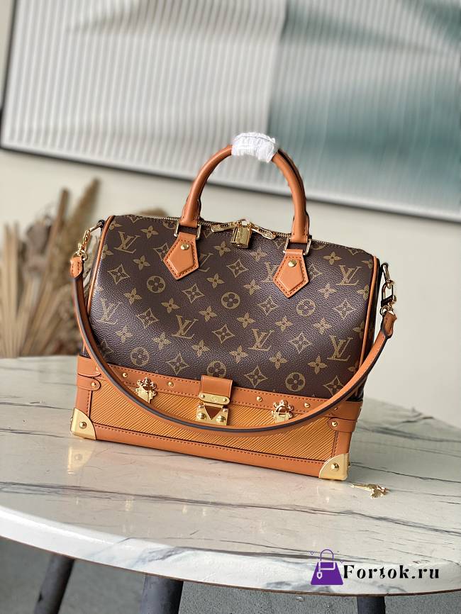 Fortok Louis Vuitton Speedy Trunk 30 Monogram Brown 30 x 26 x 14.5cm - 1