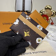 Fortok Louis Vuitton Spring 2026 Collection Double Card Holder Monogram Flowers Canvas 11*1.5*7cm - 3