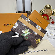 Fortok Louis Vuitton Spring 2026 Collection Double Card Holder Monogram Flowers Canvas 11*1.5*7cm - 5