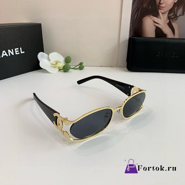 Fortok Chanel Sunglasses Black - Gold-plated - 1