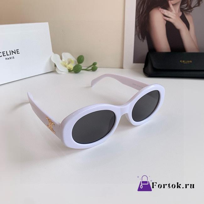 Fortok Celine Triomphe Oval Sunglasses White - 1