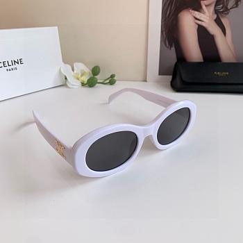 Fortok Celine Triomphe Oval Sunglasses White