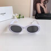 Fortok Celine Triomphe Oval Sunglasses White - 4
