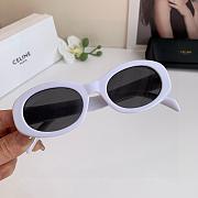 Fortok Celine Triomphe Oval Sunglasses White - 3