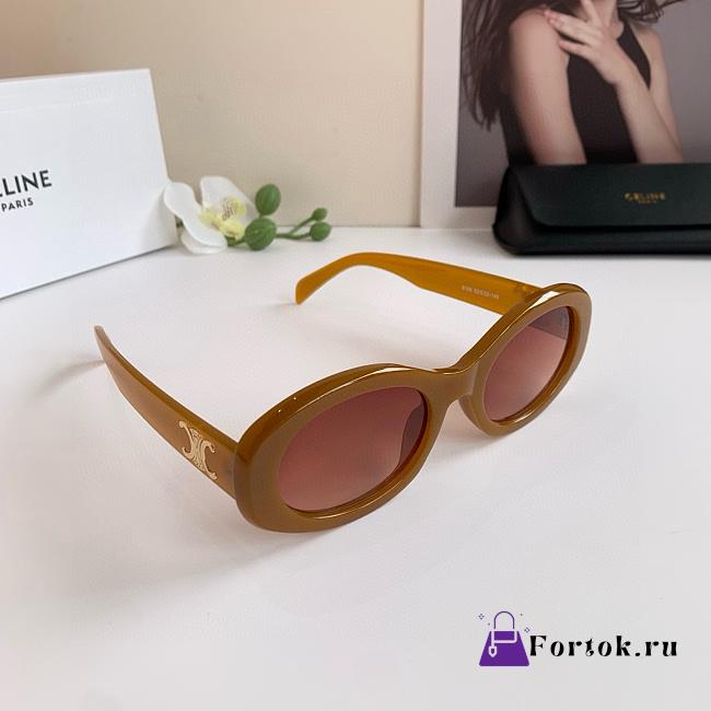 Fortok Celine Triomphe Oval Sunglasses Brown - 1