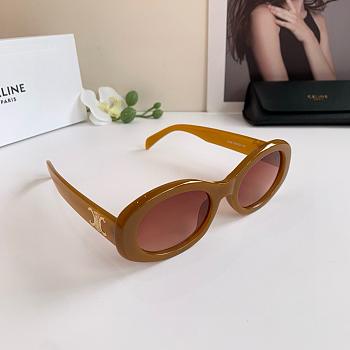 Fortok Celine Triomphe Oval Sunglasses Brown