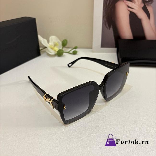 Fortok YSL Saint Laurent Eyewear Oversized-Frame Sunglasses Black - Gold Hardware - 1