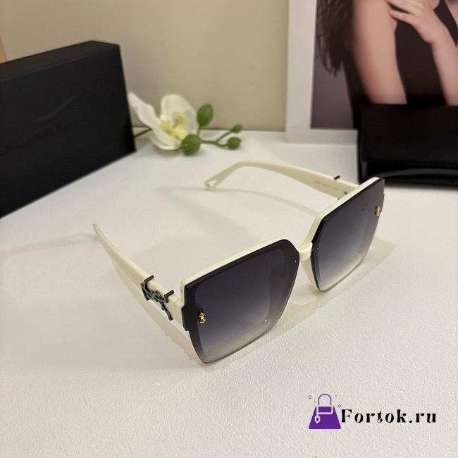 Fortok YSL Saint Laurent Eyewear Oversized-Frame Sunglasses White - 1