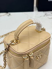 Fortok Chanel Vanity Case Bag Beige 11×7×8.5cm - 6