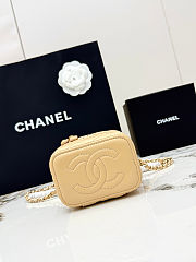 Fortok Chanel Vanity Case Bag Beige 11×7×8.5cm - 4