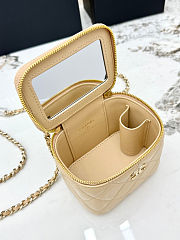 Fortok Chanel Vanity Case Bag Beige 11×7×8.5cm - 3