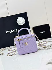 Fortok Chanel Vanity Case Bag Purple 11×7×8.5cm - 1