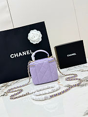Fortok Chanel Vanity Case Bag Purple 11×7×8.5cm - 4