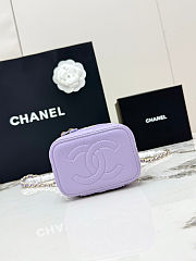 Fortok Chanel Vanity Case Bag Purple 11×7×8.5cm - 3