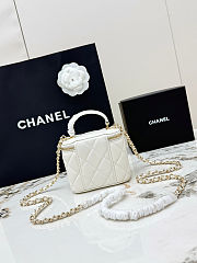 Fortok Chanel Vanity Case Bag White 11×7×8.5cm - 5