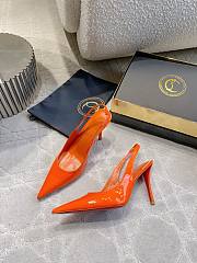 Fortok Louboutin Miss Z Sling Back 100mm Orange - 5