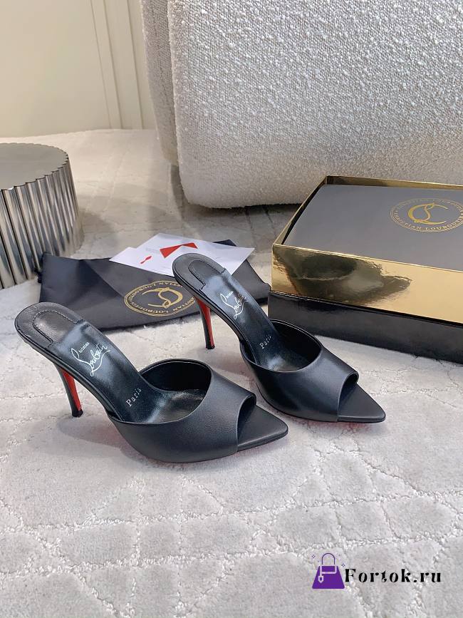 Fortok Christian Louboutin Miss Z Mule Black 85mm/100mm - 1