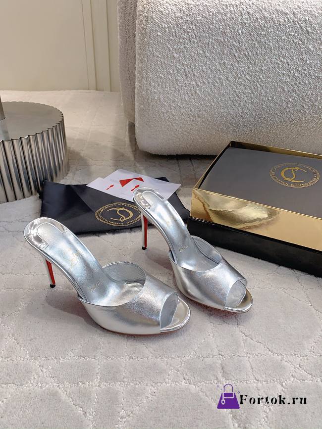 Fortok Christian Louboutin Me Dolly Silver 6.5/8.5/10cm - 1