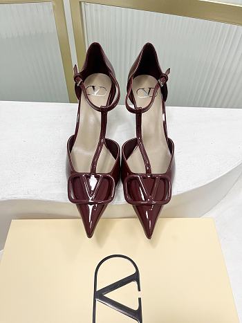 Fortok Valentino Garavani VLogo Signature T-strap pumps Burgundy 6.5cm