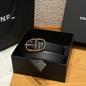 Fortok Chanel Belt Black - Gold 30mm