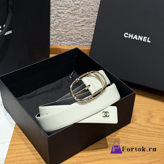 Fortok Chanel Belt White 30mm - 1