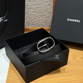 Fortok Chanel Belt Black - Silver 30mm