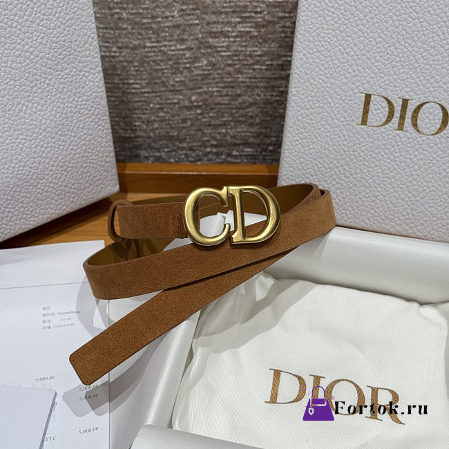 Fortok Dior CD Belt 20mm Brown Suede - 1