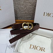 Fortok Dior CD Belt 20mm Dark Brown Suede - 1