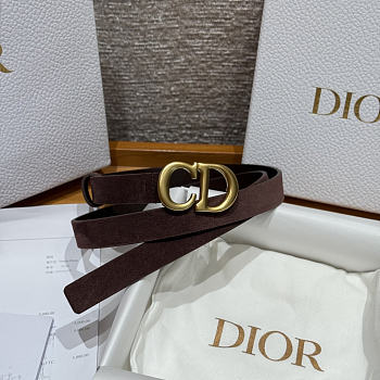 Fortok Dior CD Belt 20mm Dark Brown Suede