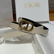 Fortok Dior CD Belt 20mm White Grained Cowhide Leather - 1