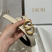 Fortok Dior CD Belt 20mm White Grained Cowhide Leather - 6