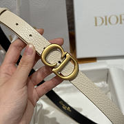 Fortok Dior CD Belt 20mm White Grained Cowhide Leather - 5