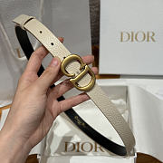 Fortok Dior CD Belt 20mm White Grained Cowhide Leather - 4
