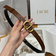 Fortok Dior CD Belt 20mm Brown Grained Cowhide Leather - 6