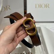 Fortok Dior CD Belt 20mm Brown Grained Cowhide Leather - 4