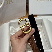 Fortok Dior CD Belt 20mm Brown Grained Cowhide Leather - 5