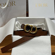 Fortok Dior CD Belt 20mm Brown Grained Cowhide Leather - 3