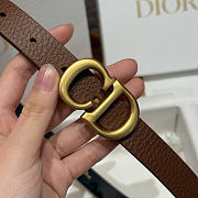Fortok Dior CD Belt 20mm Brown Grained Cowhide Leather - 2