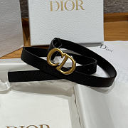Fortok Dior CD Belt 20mm Black Grained Cowhide Leather - 1