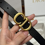 Fortok Dior CD Belt 20mm Black Grained Cowhide Leather - 4