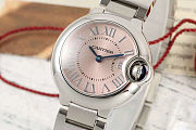 Fortok Cartier Ballon Bleu watch Steel/Pink sunray dial 28mm  - 2