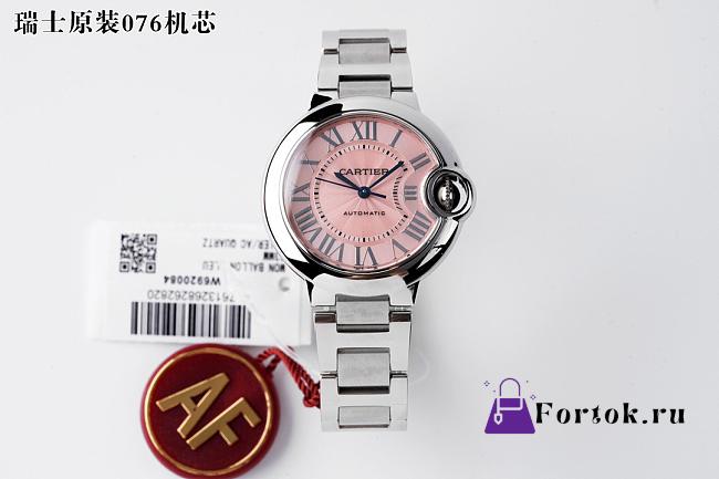 Fortok Cartier Ballon Bleu watch Steel/Pink sunray dial 33mm  - 1