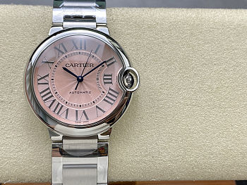 Fortok Cartier Ballon Bleu watch Steel/Pink sunray dial 36mm 