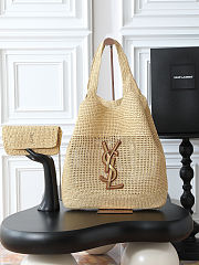 Fortok Saint Laurent Icare Maxi Shopping Tote Raffia 37-55x43×5cm - 1