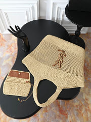 Fortok Saint Laurent Icare Maxi Shopping Tote Raffia 37-55x43×5cm - 2